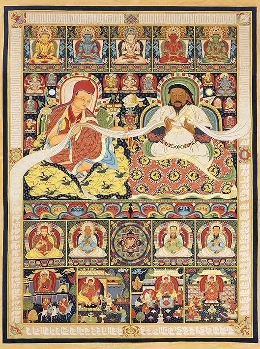 元世祖忽必烈封萨迦派首领八思巴为"西天佛子,化身佛陀",此后人们开始